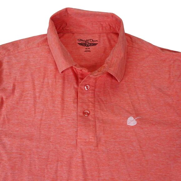 Straight Down Polo Shirt Mens Medium Orange Golf‎ Performance Stretch Collared - Picture 1 of 8